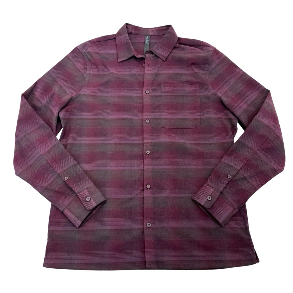 Lululemon Plaid Flannel Shirt Large Burgundy/Purple - Picture 2 of 16